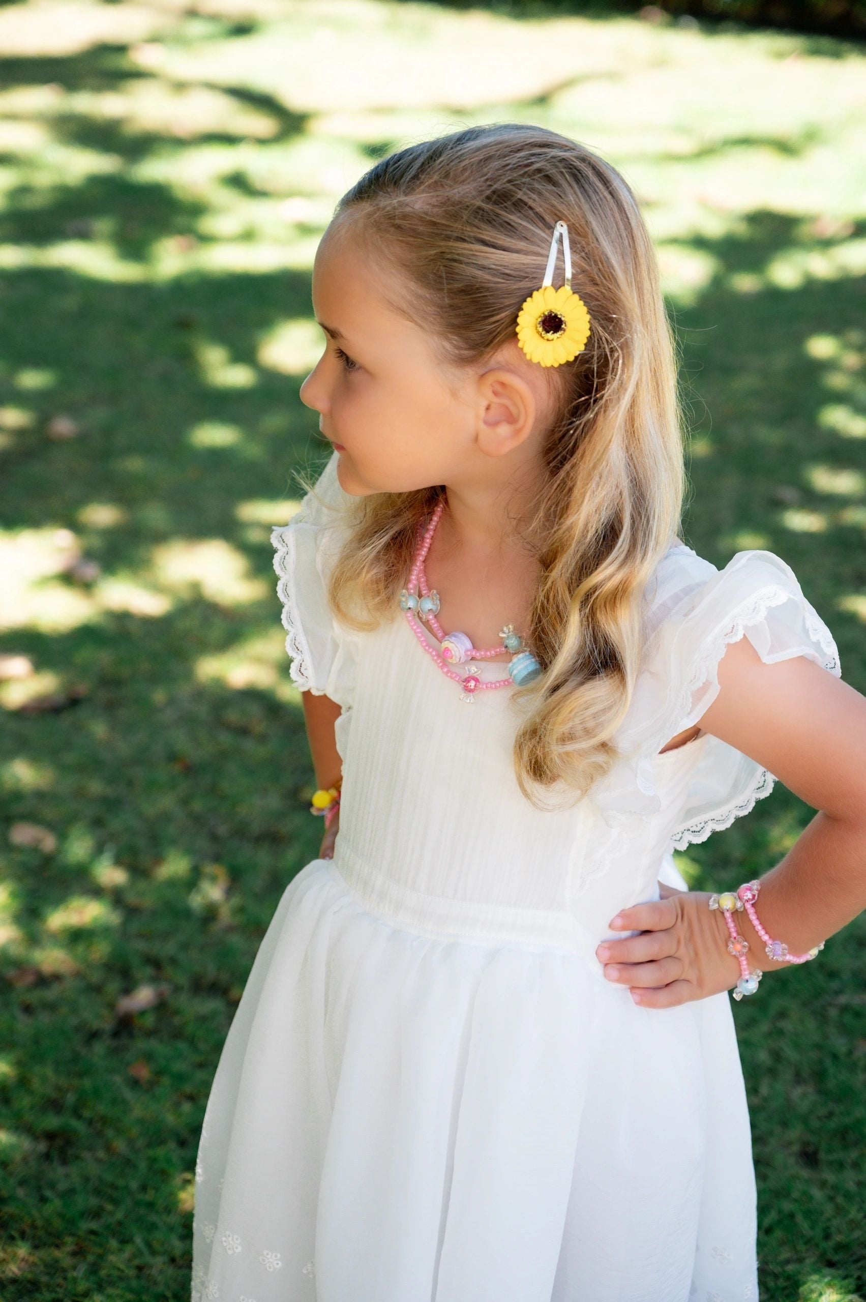 Handmade sunflower hair clip