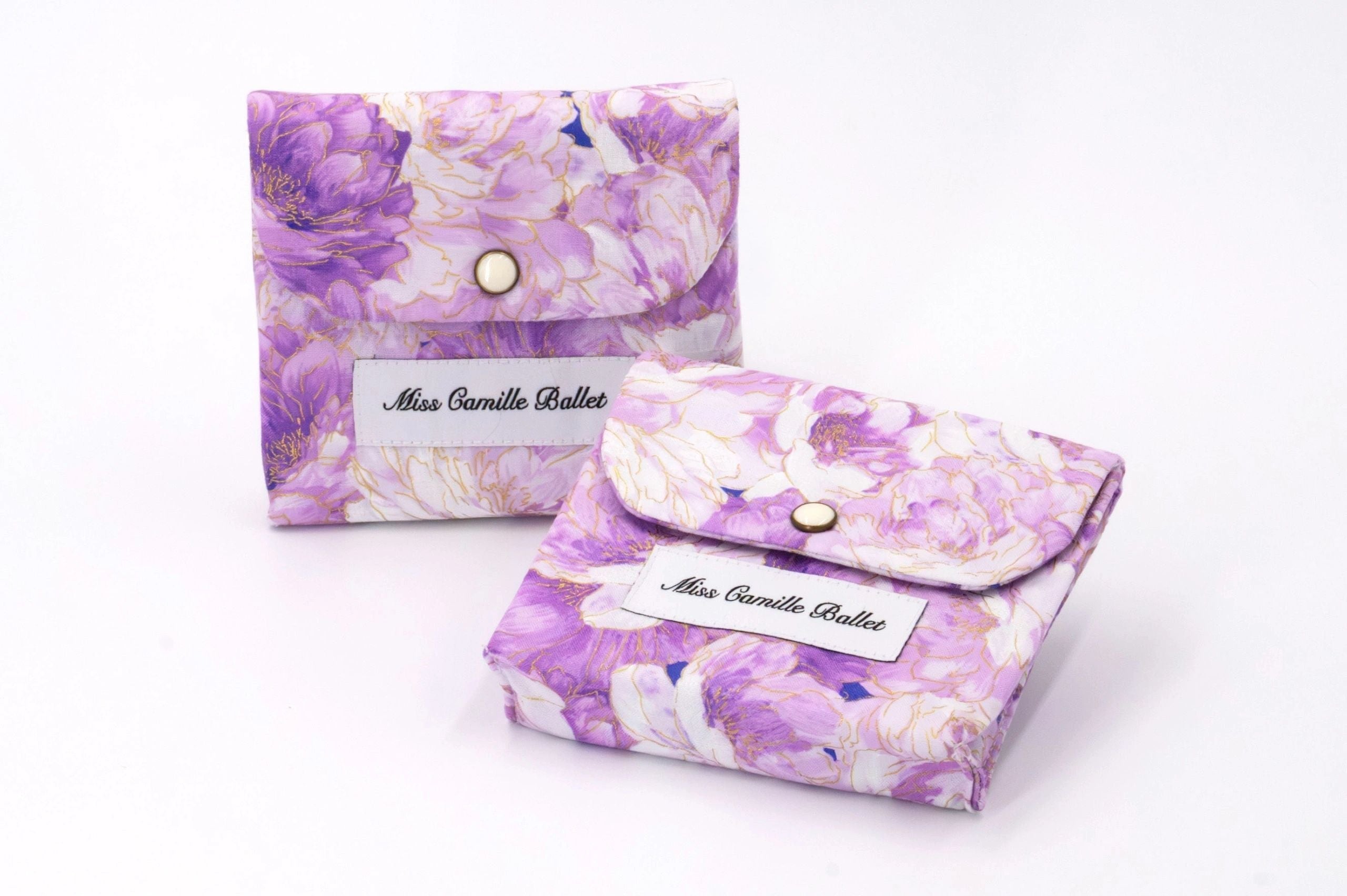 Purple floral handmade mini bag