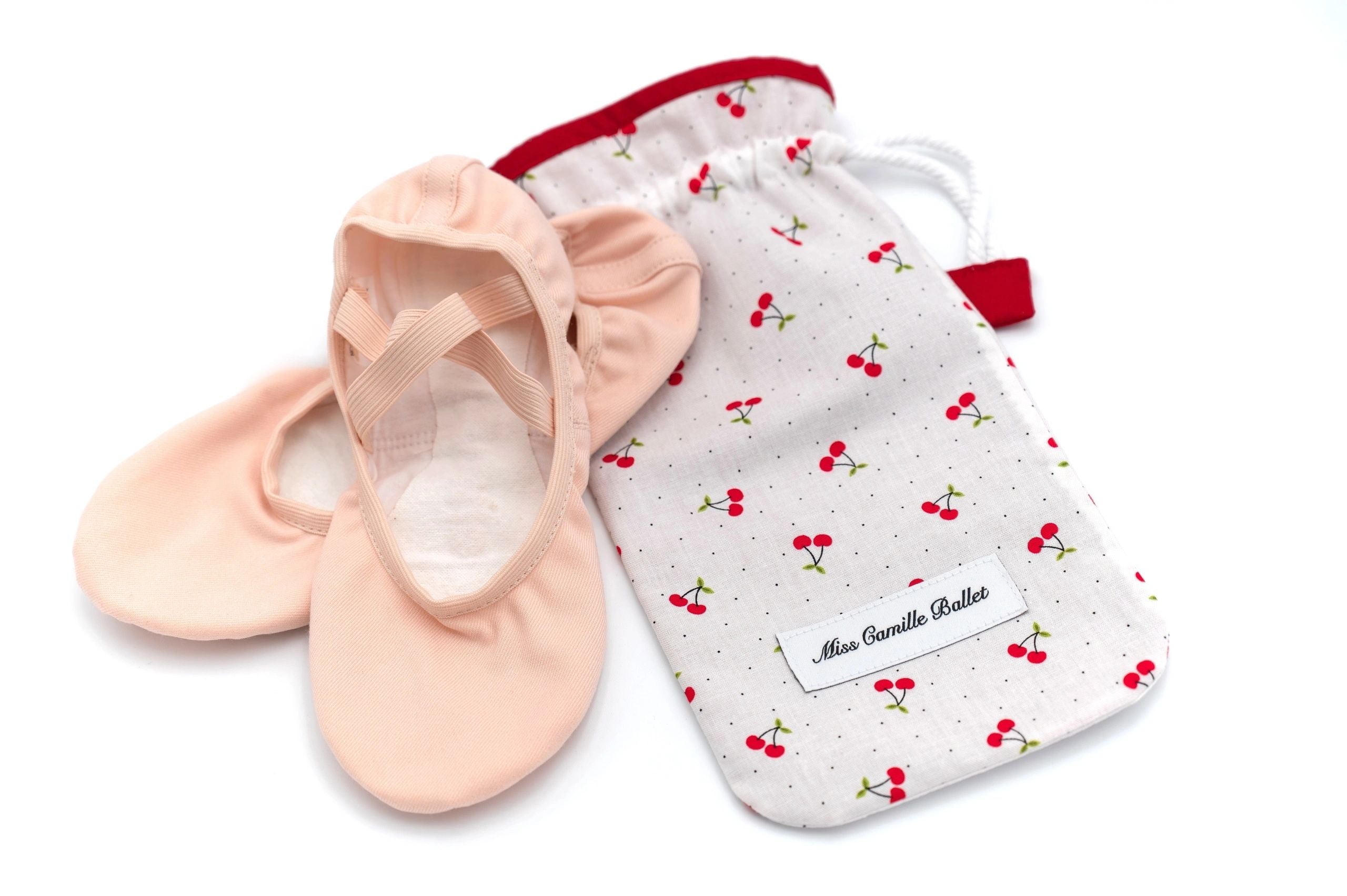 Cherry handmade ballet shoes bag
