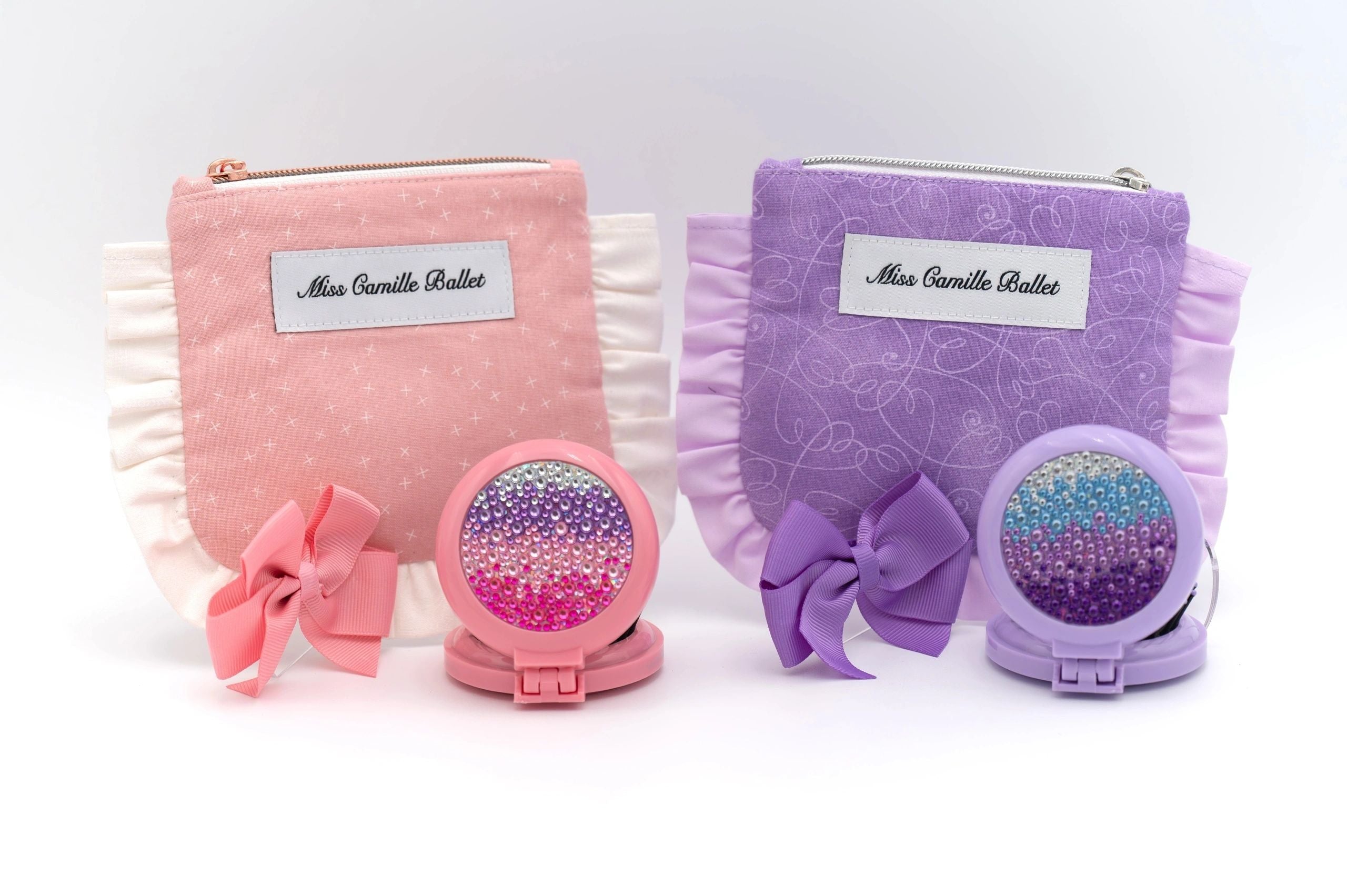 Pink handmade hair accessories pouch