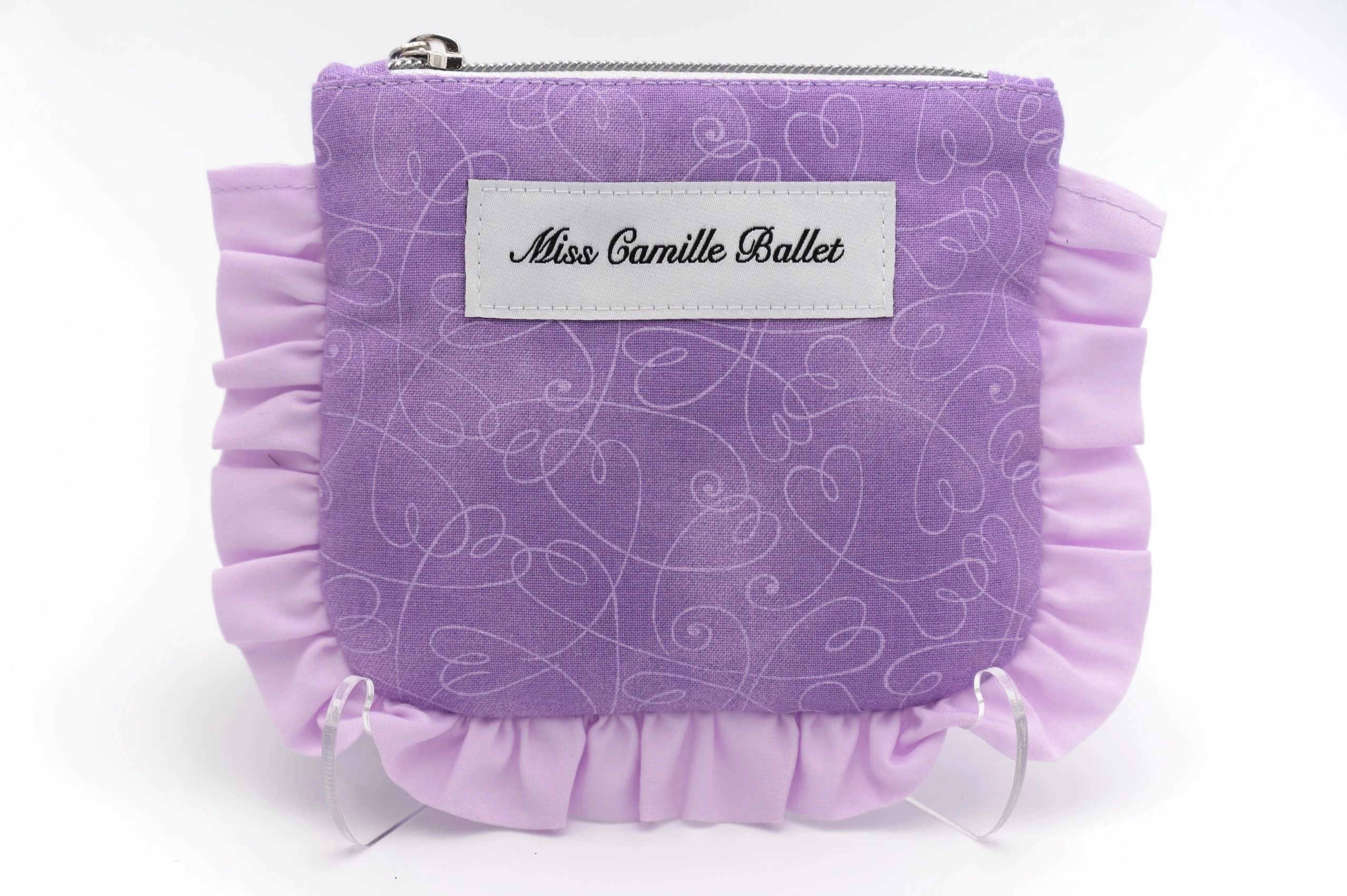 Purple handmade hair accessories pouch