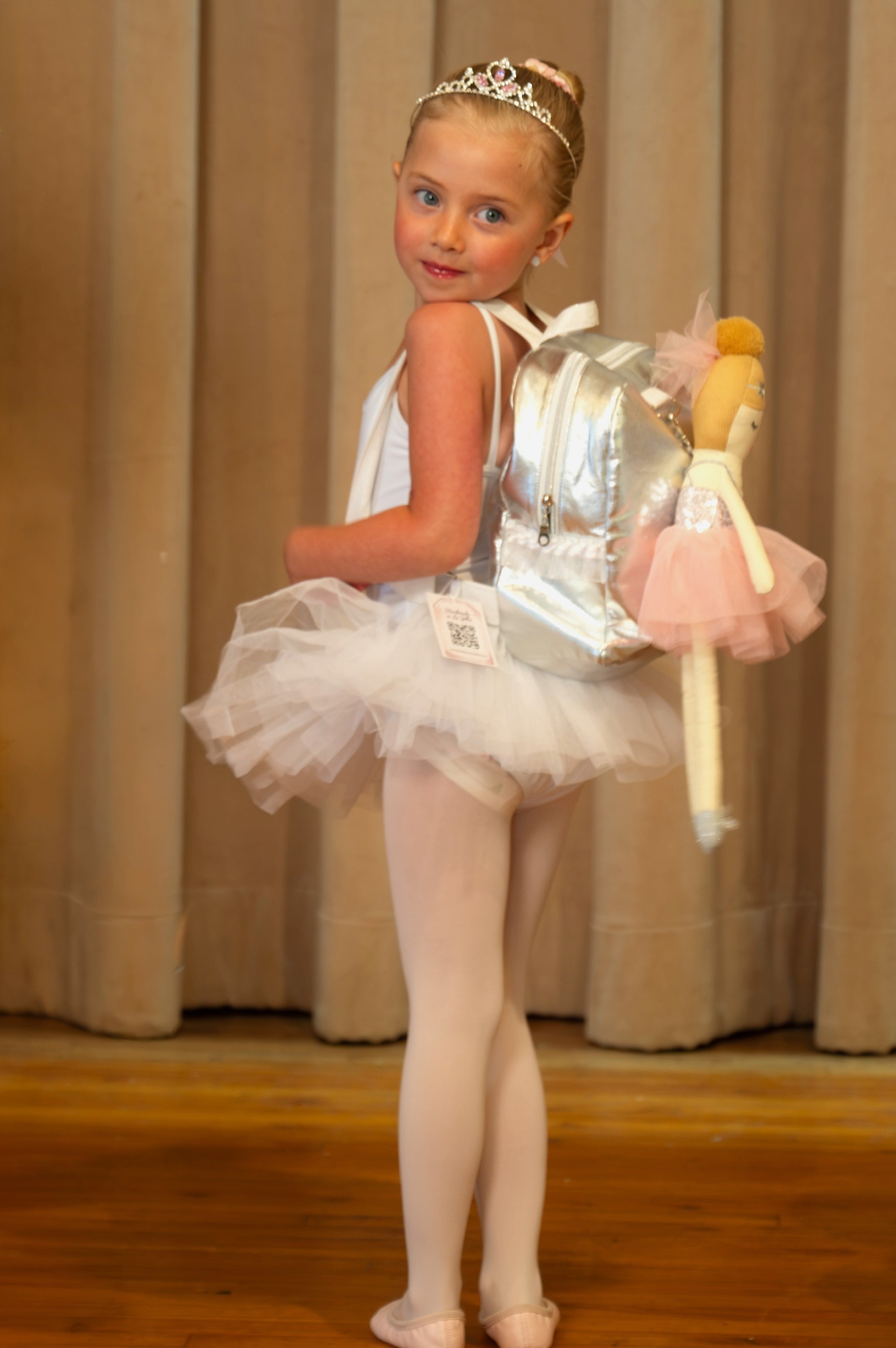 Ensemble Sac d'école et Poupée — Argent